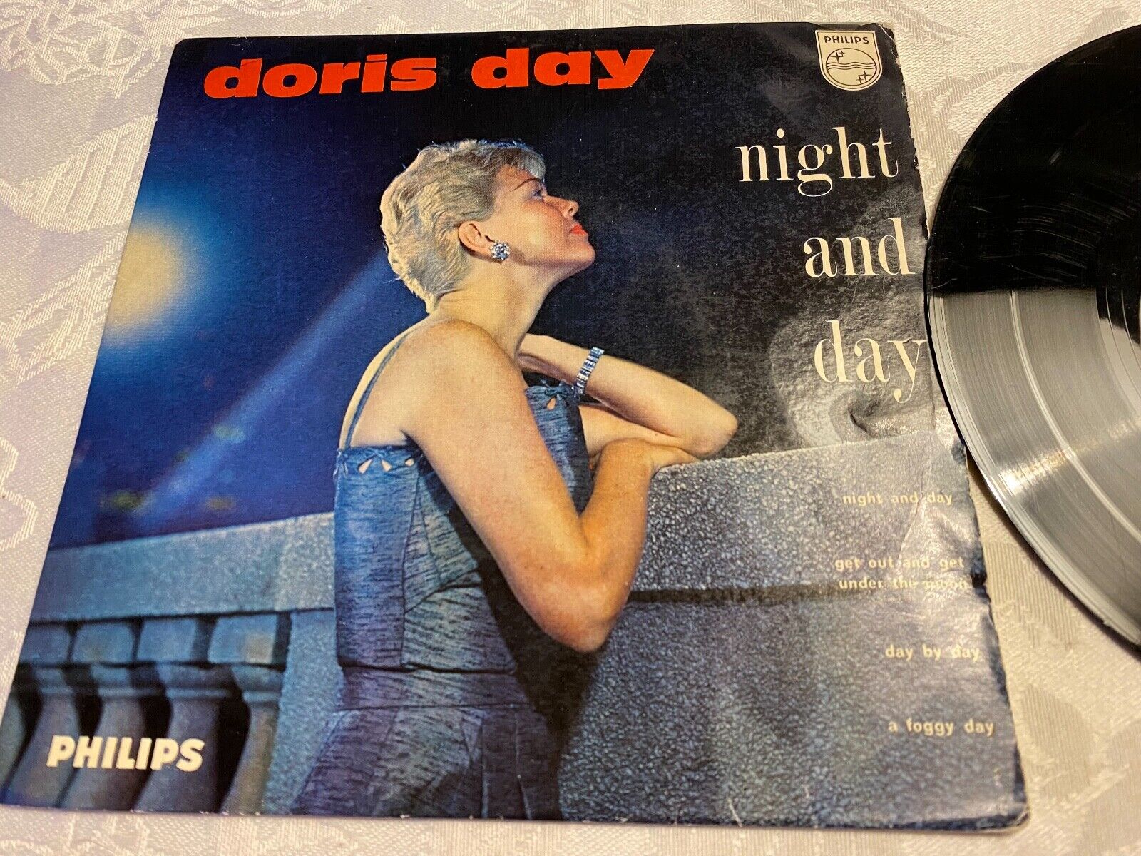 DORIS DAY "NIGHT AND DAY" PHILIPS MINIGROOVE 45 RECORDS 4 SONGS DUTCH PRESSING 7