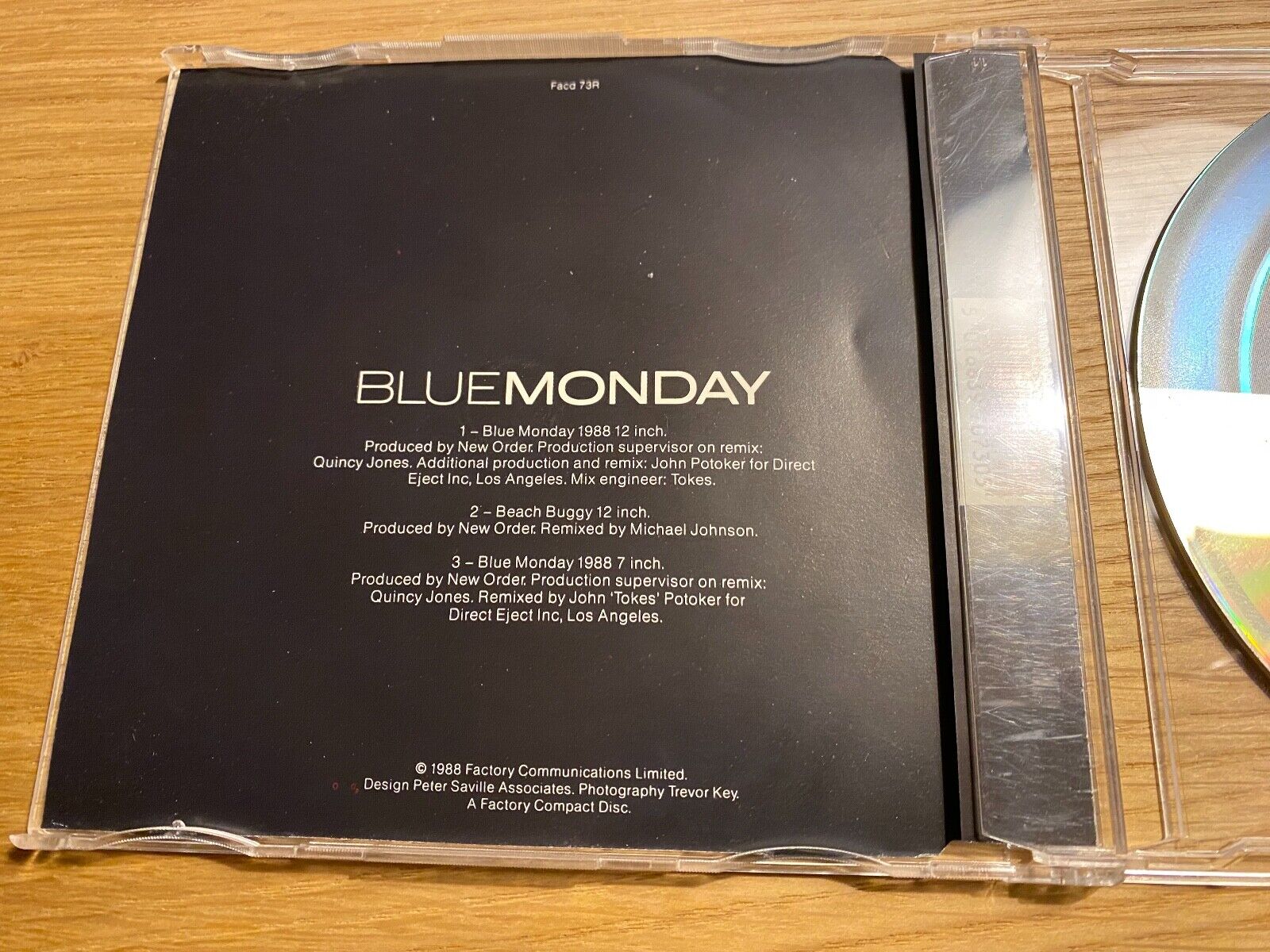 NEW ORDER "BLUE MONDAY 1988" 1988 3 TRACK CD SINGLE FACTORY COMMUNICATIONS UK