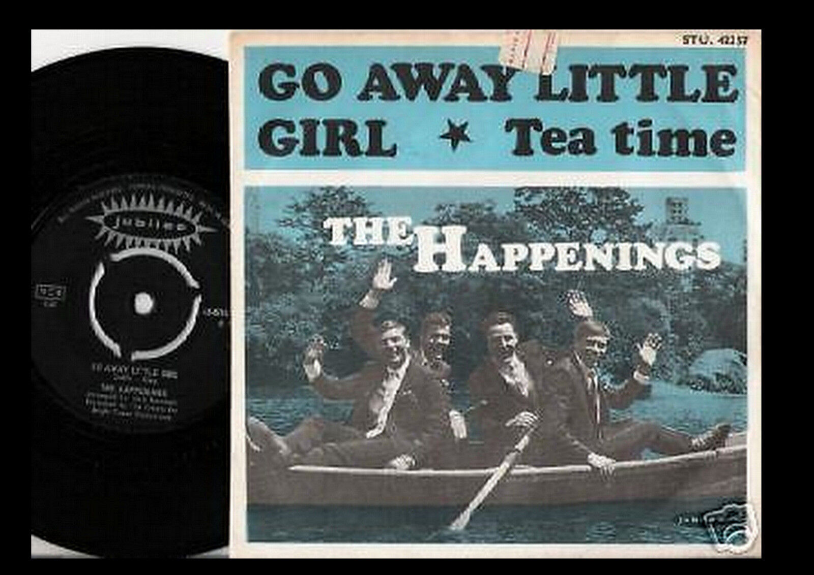 THE HAPPENINGS GO AWAY LITTLE GIRL  TEA TIME DANISH 45+PS 1966 MOD BEAT PYSCH