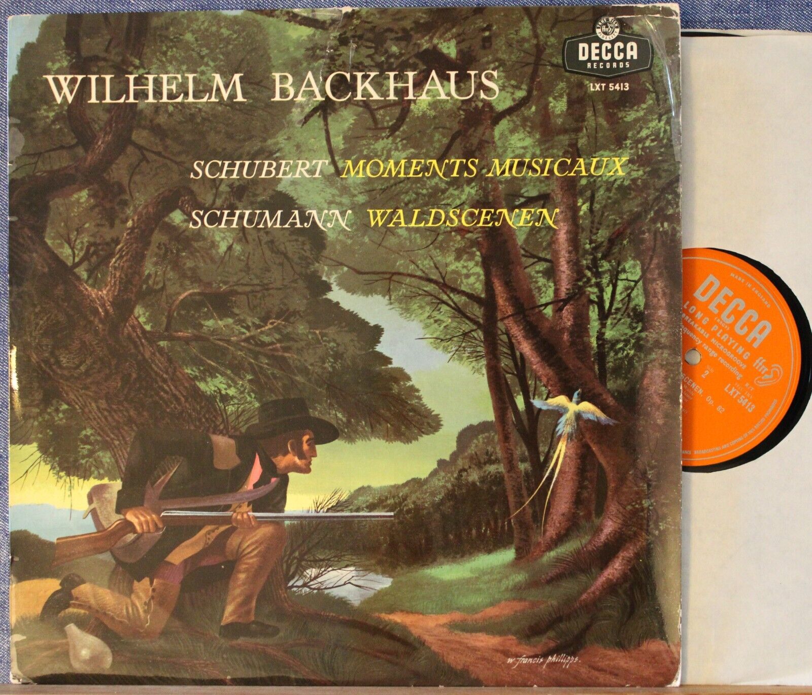 Backhaus Schumann (Waldscenen) + Schubert (Mom Musicaux) Decca LXT 5413 NM(-)