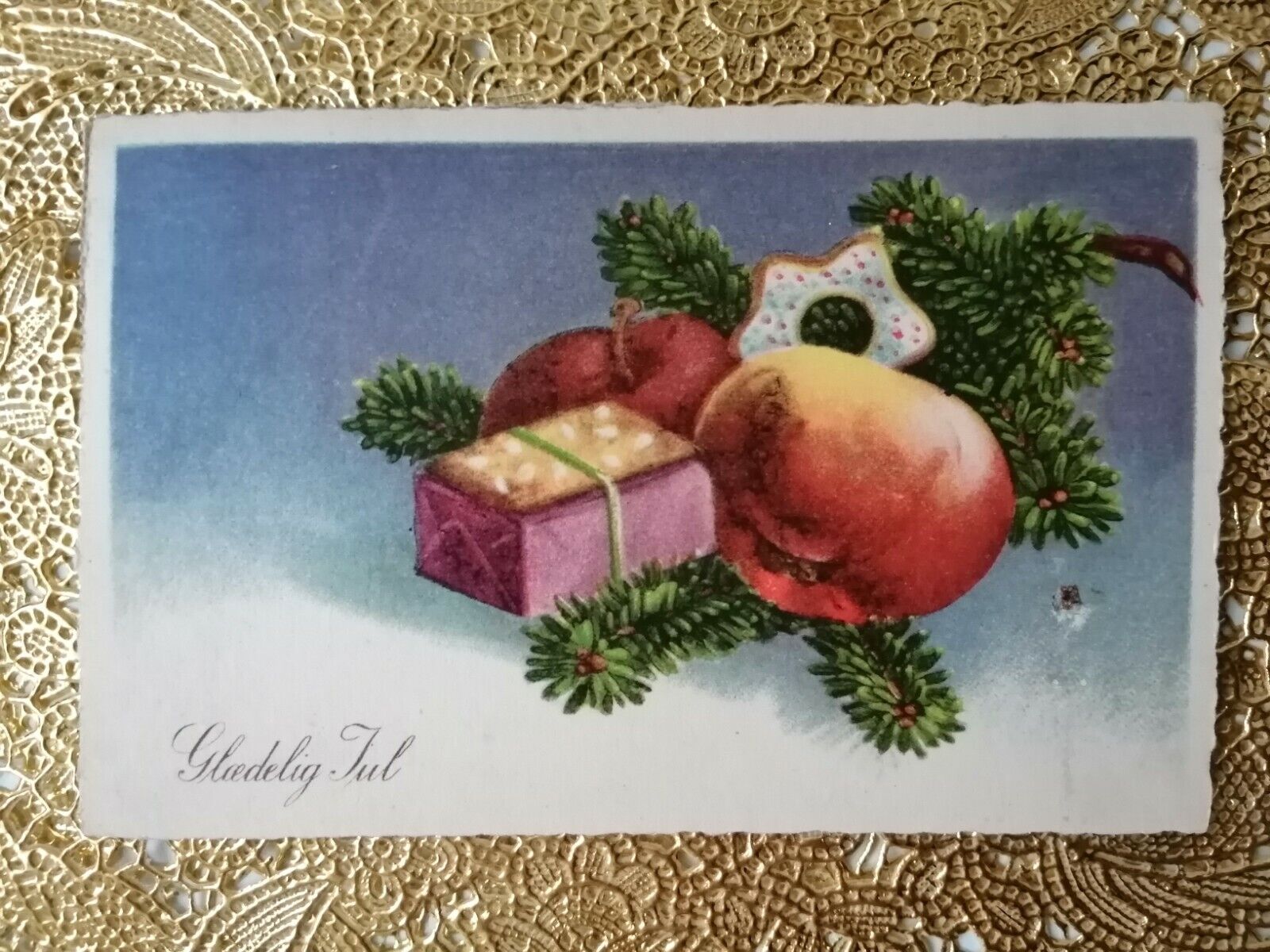 Vintage and collectible Danish Christmas card Posted  in 1950( No 11 M )