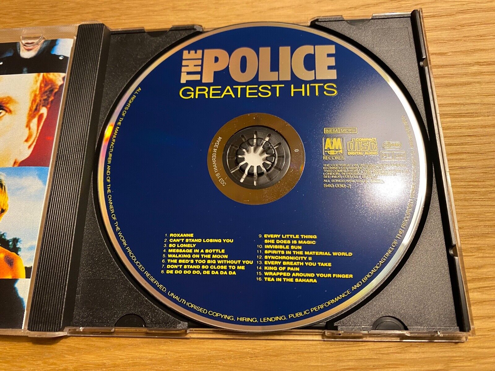 THE POLICE "GREATEST HITS" AM RECORDS 16 TRACKS CD ALBUM FRANCE OUT OF PRINT **