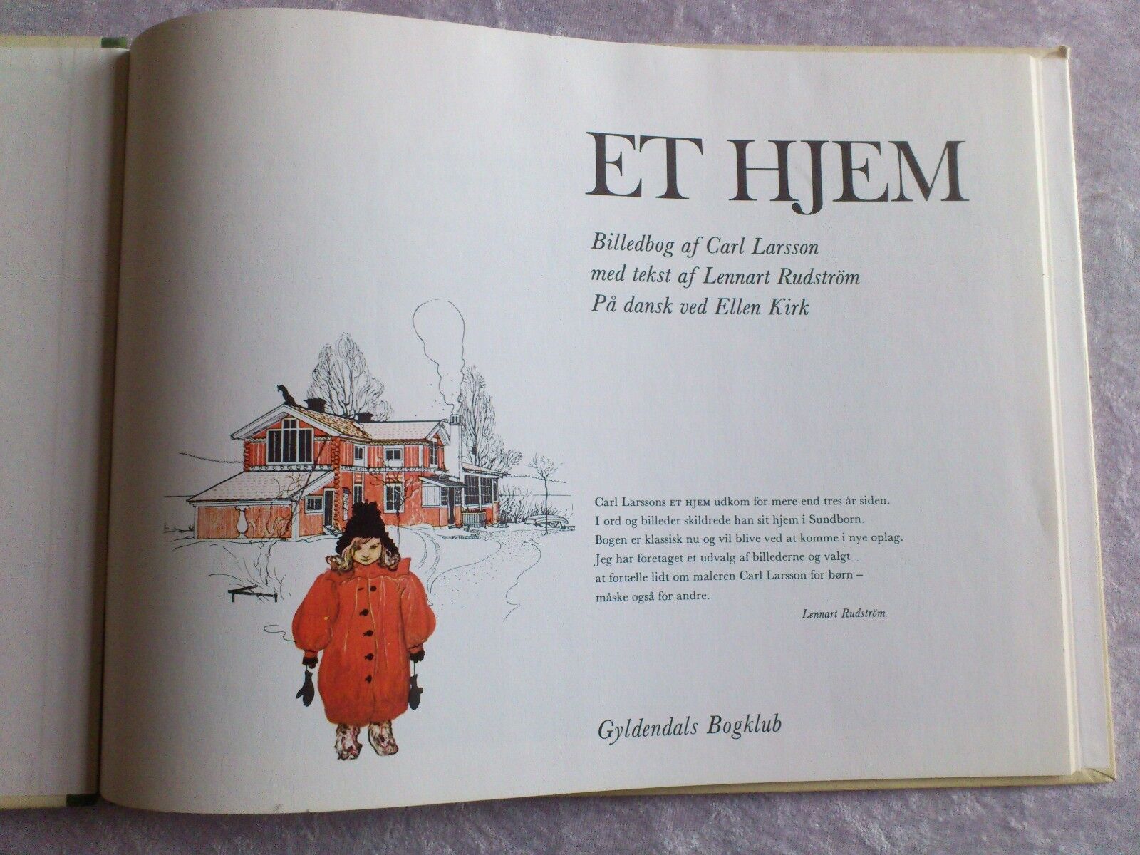 Danish Children's Book"Et Hjem"A Home by Carl Larsson/Lennart Rudström1968