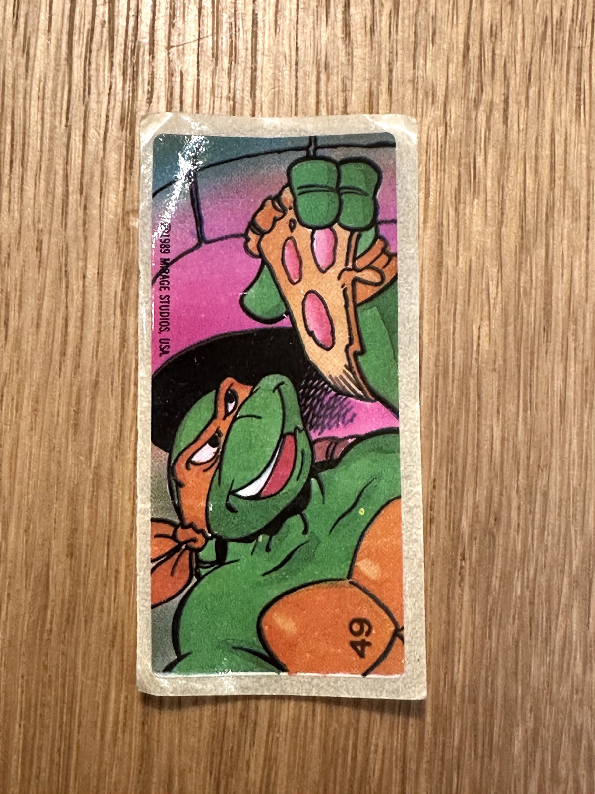 TEENAGE MUTANT NINJA TURTLES 1989 Mirage Studios BUBBLE GUM Sticker No 49