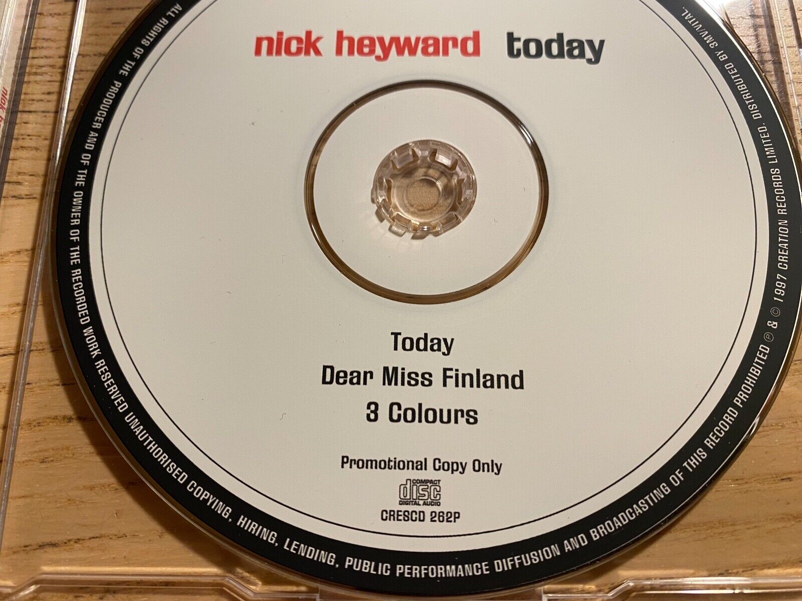 NICK HEYWARD "TODAY / DEAR MISS FINLAND / 3 COLOURS" 1997 PROMOTIONAL CREATION**