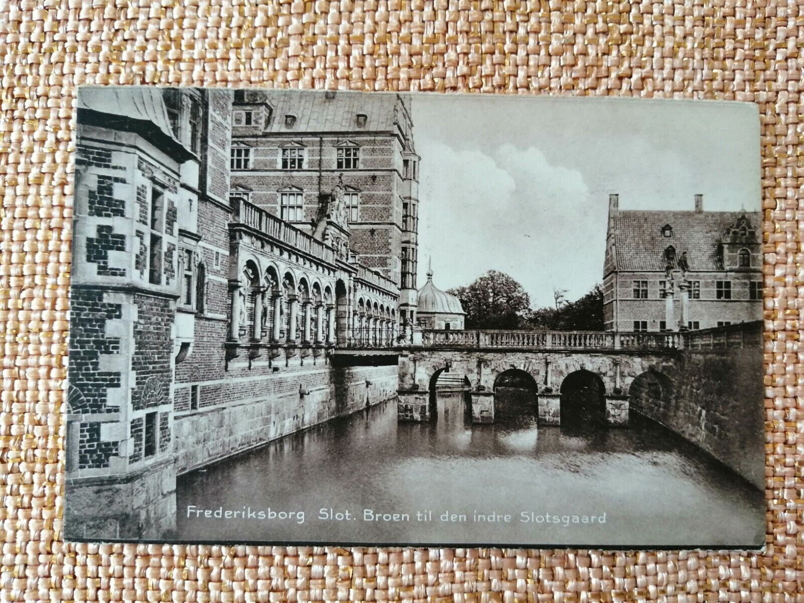 Vintage Danish postcardFrederiksborg Castle The bridge to the inner courtyard