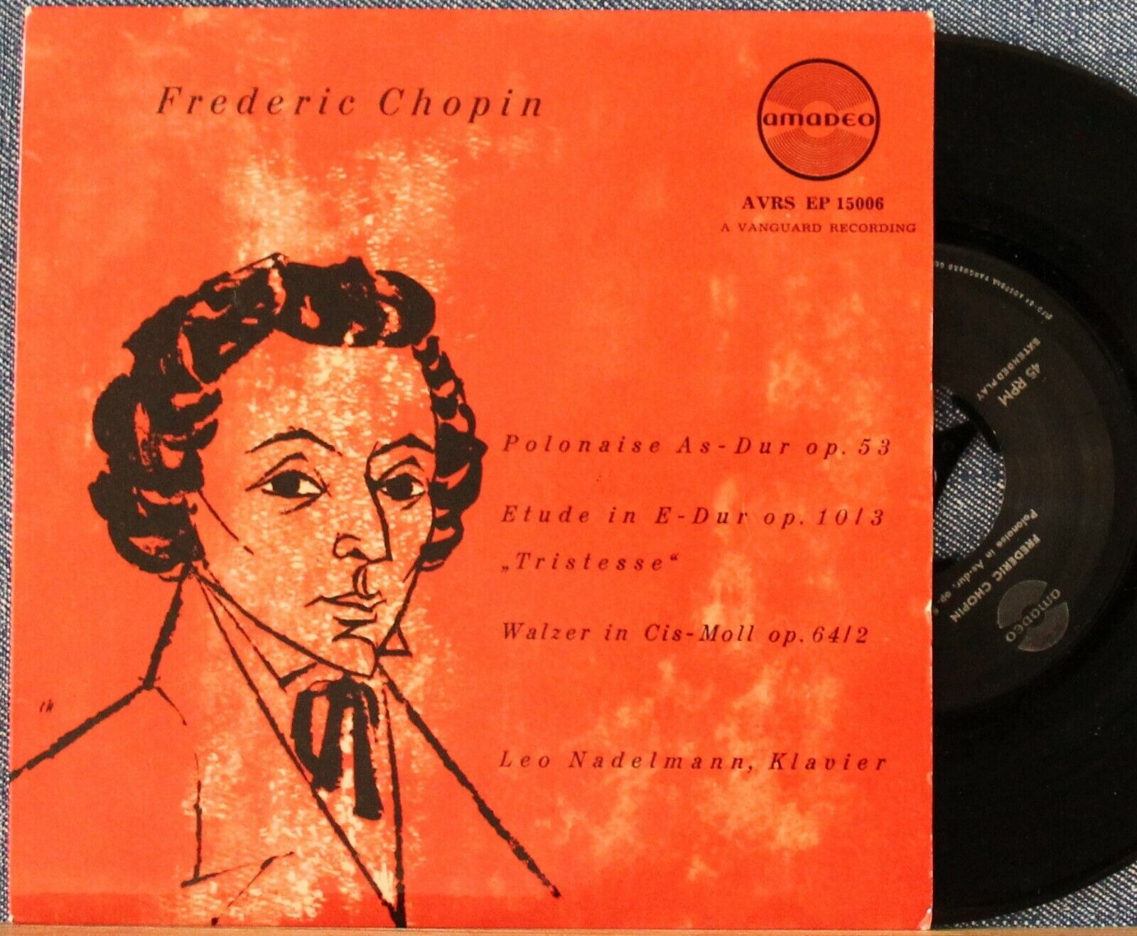 Nadelmann Chopin (Polonaise; Etude; Waltz) Amadeo AVRS EP 15006 (7") NM