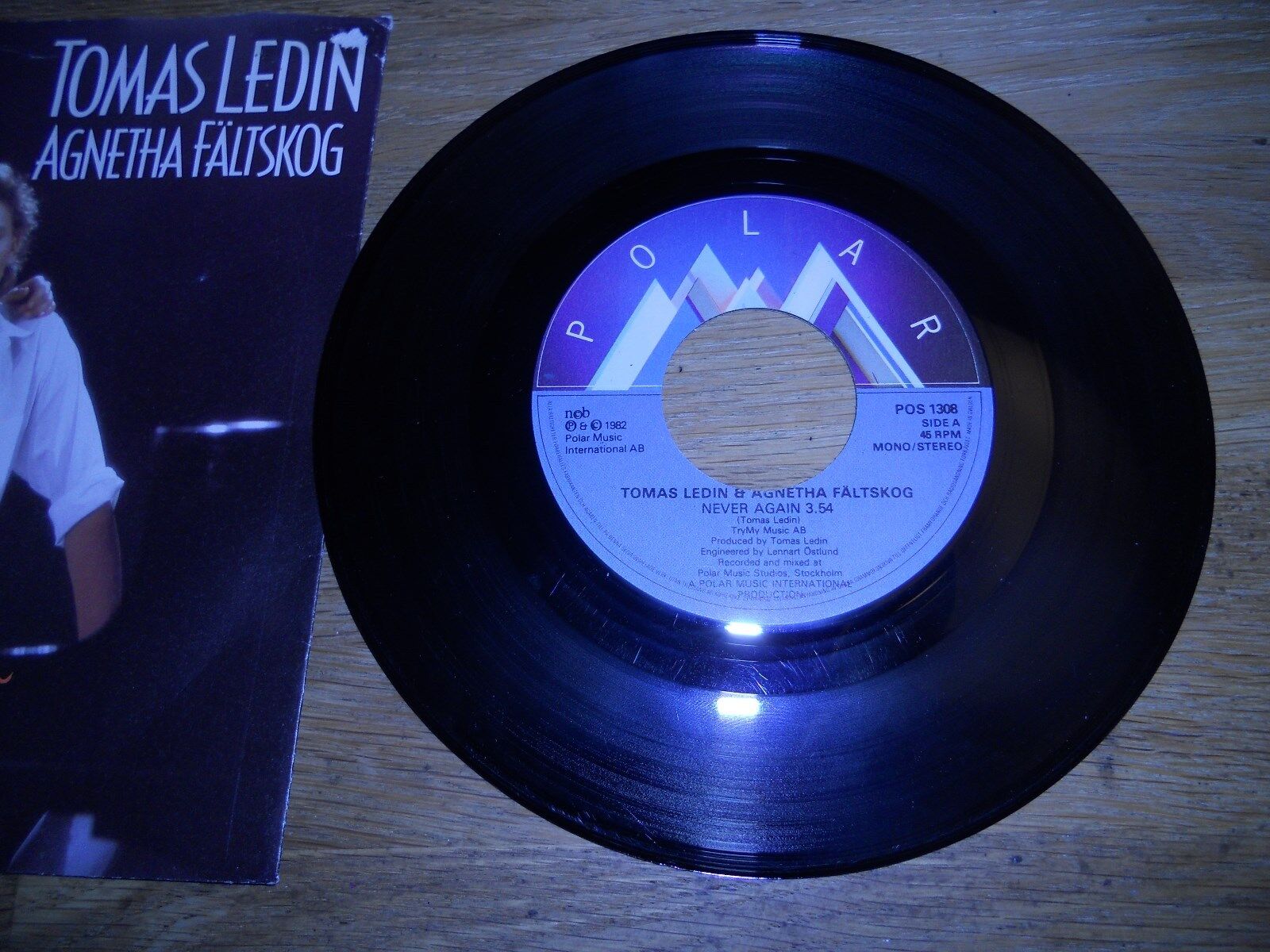 TOMAS LEDIN  AGNETHA FALTSKOG (ABBA) "NEVER AGAIN" 1982 SWEDISH SINGLE POLAR***