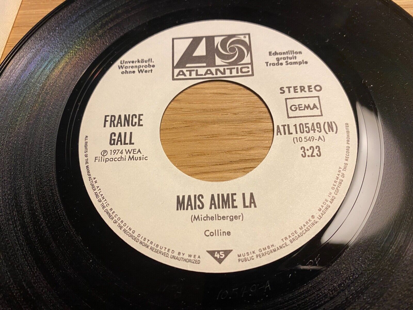 FRANCE GALL "MAIS AIME LA/A VOTRE AVIS" 1974 ATLANTIC RECORDS GERMAN PROMO PRESS