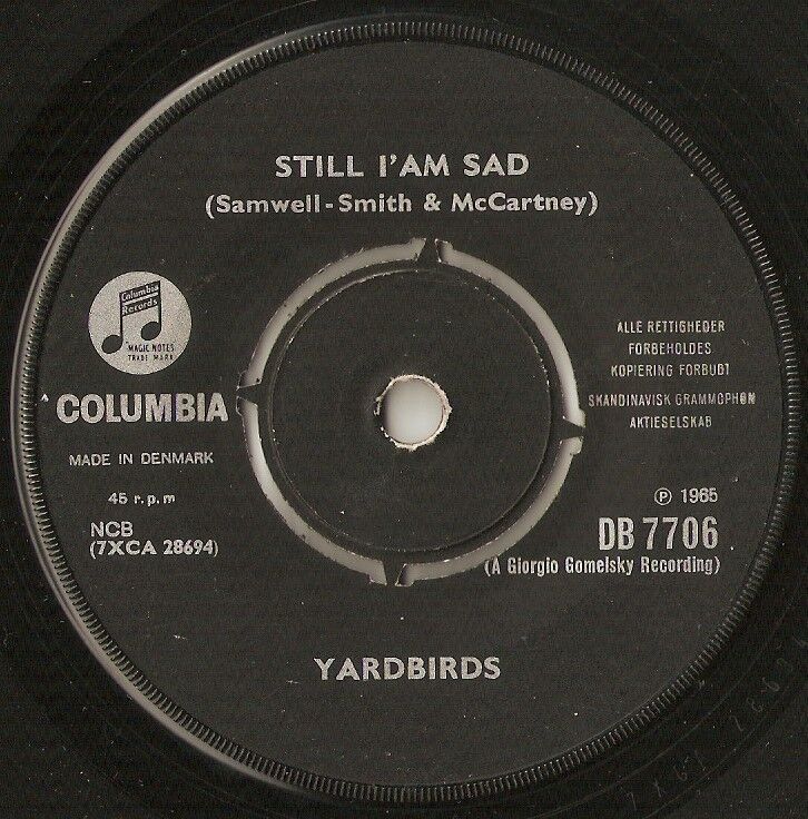 THE YARDBIRDS EVIL HEARTED YOU  STILL I`M SAD DANISH 7" 1965 MOD FREAKBEAT RB