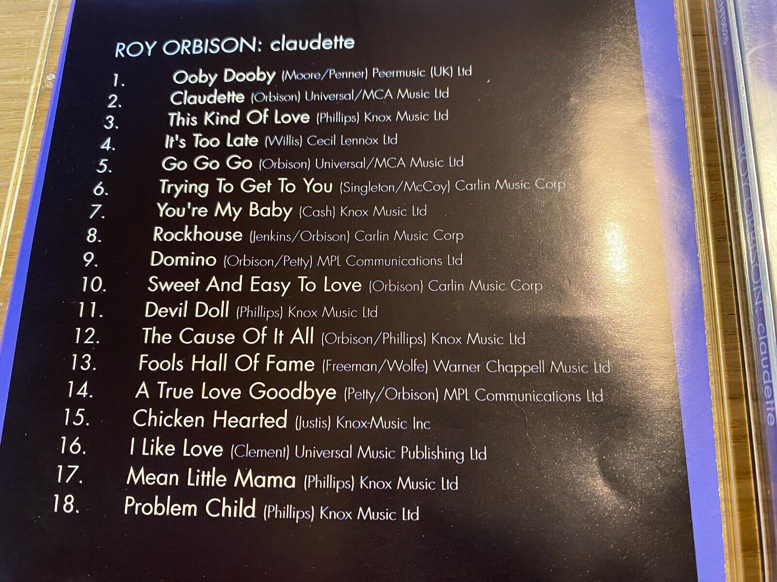 ROY ORBISON "CLAUDETTE" 2006 CD 18 TRACK BOULEVARD ENTERTAINMENT HORIZON RECORDS