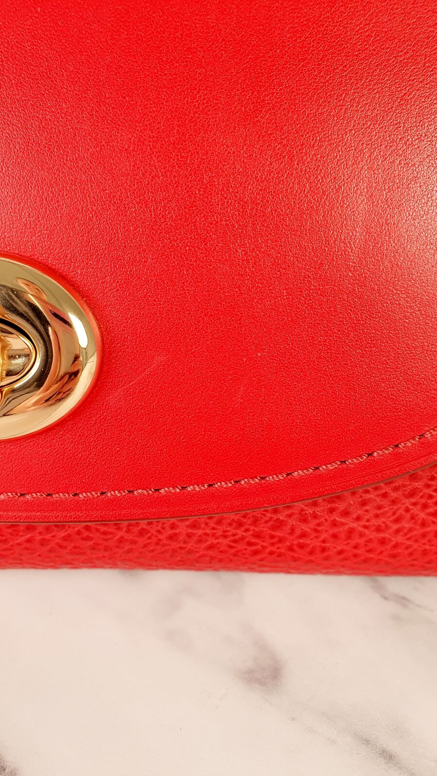 Coach Faye Red Mixed Leather Suede Flap Bag Turnlock Tophandle Crossbody Handbag