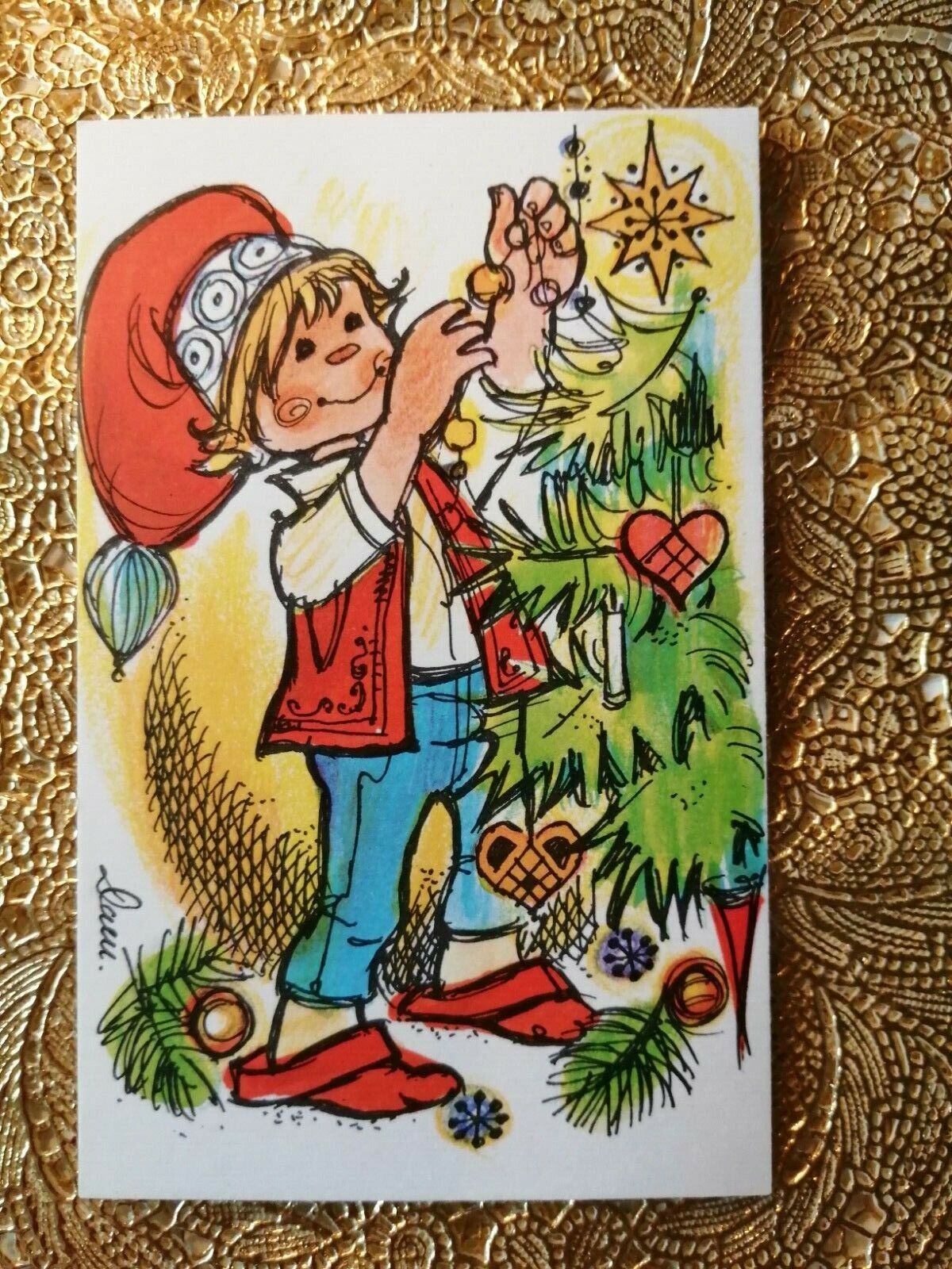 Vintage and collectible Danish Christmas card.Unposted. ( No. 4 o)