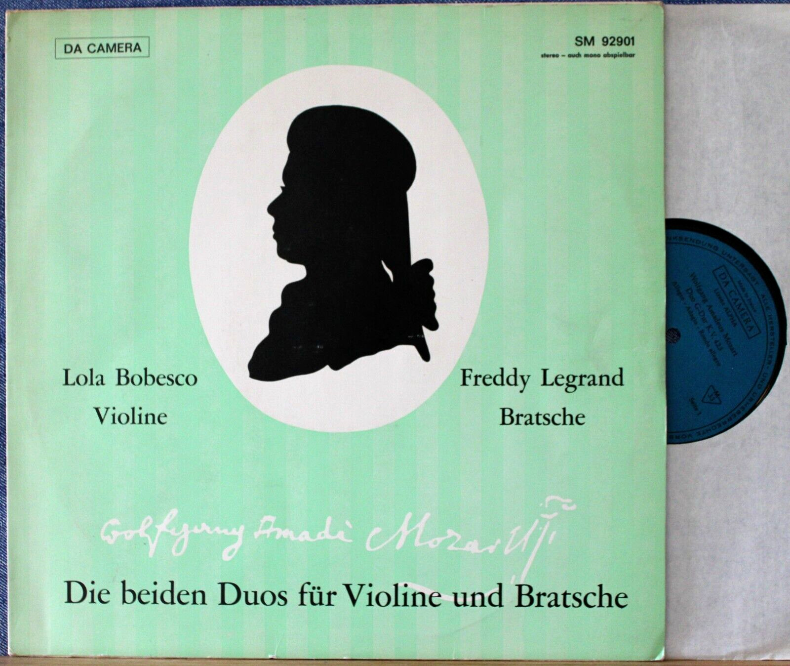 Bobesco; legrand Mozart (Duos violin and viola) Da Camera SM 92901 NM- scr