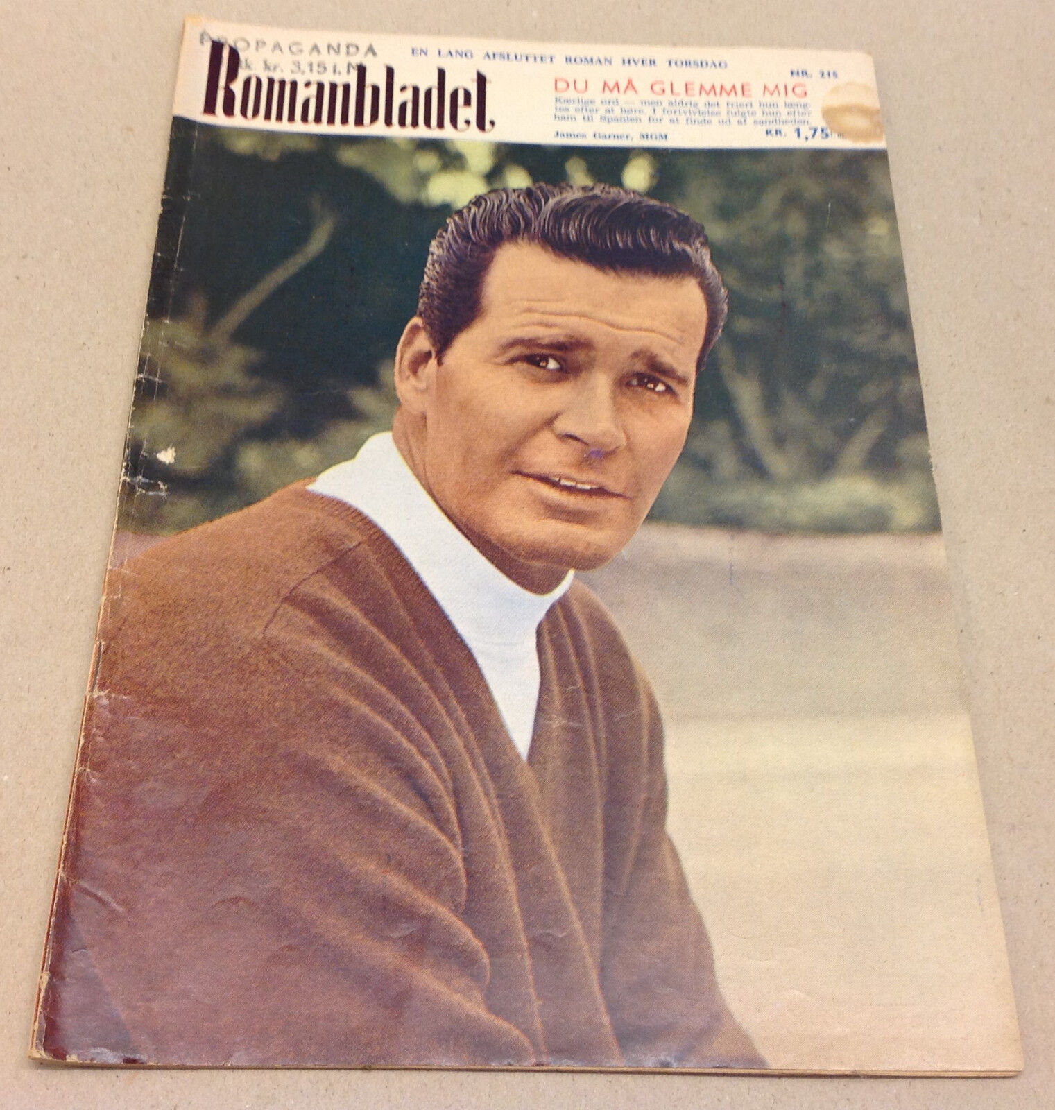 JAMES GARNER MGM ON FRONT COVER VINTAGE Danish Novelle Romanbladet Magazine 1968