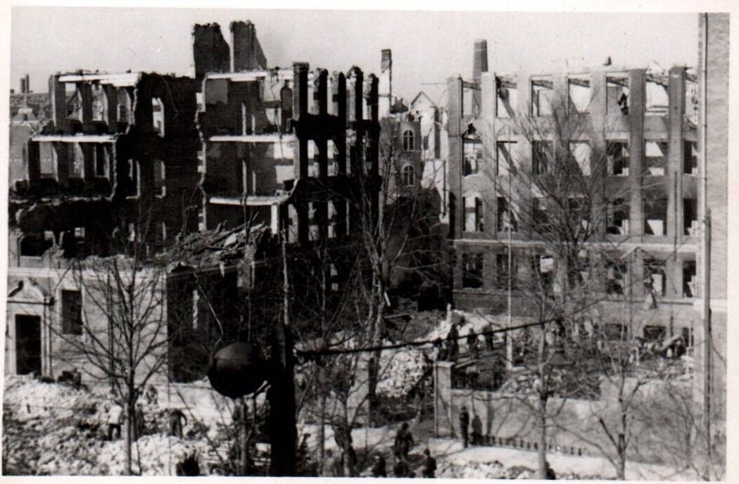 WWII Photo Sabotage Buildings Copenhagen Denmark Small Size 9x6cm World War 2