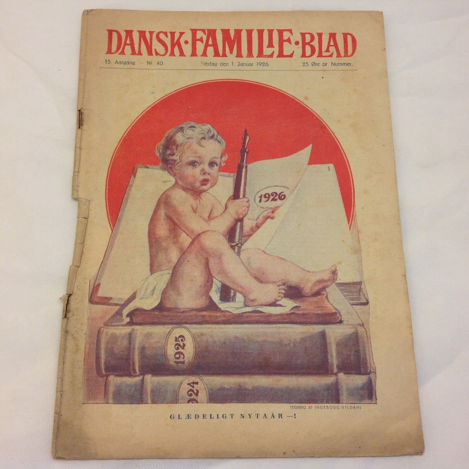 Art Deco Illustration Antique Original 1926 Danish Magazine "Dansk Familieblad"