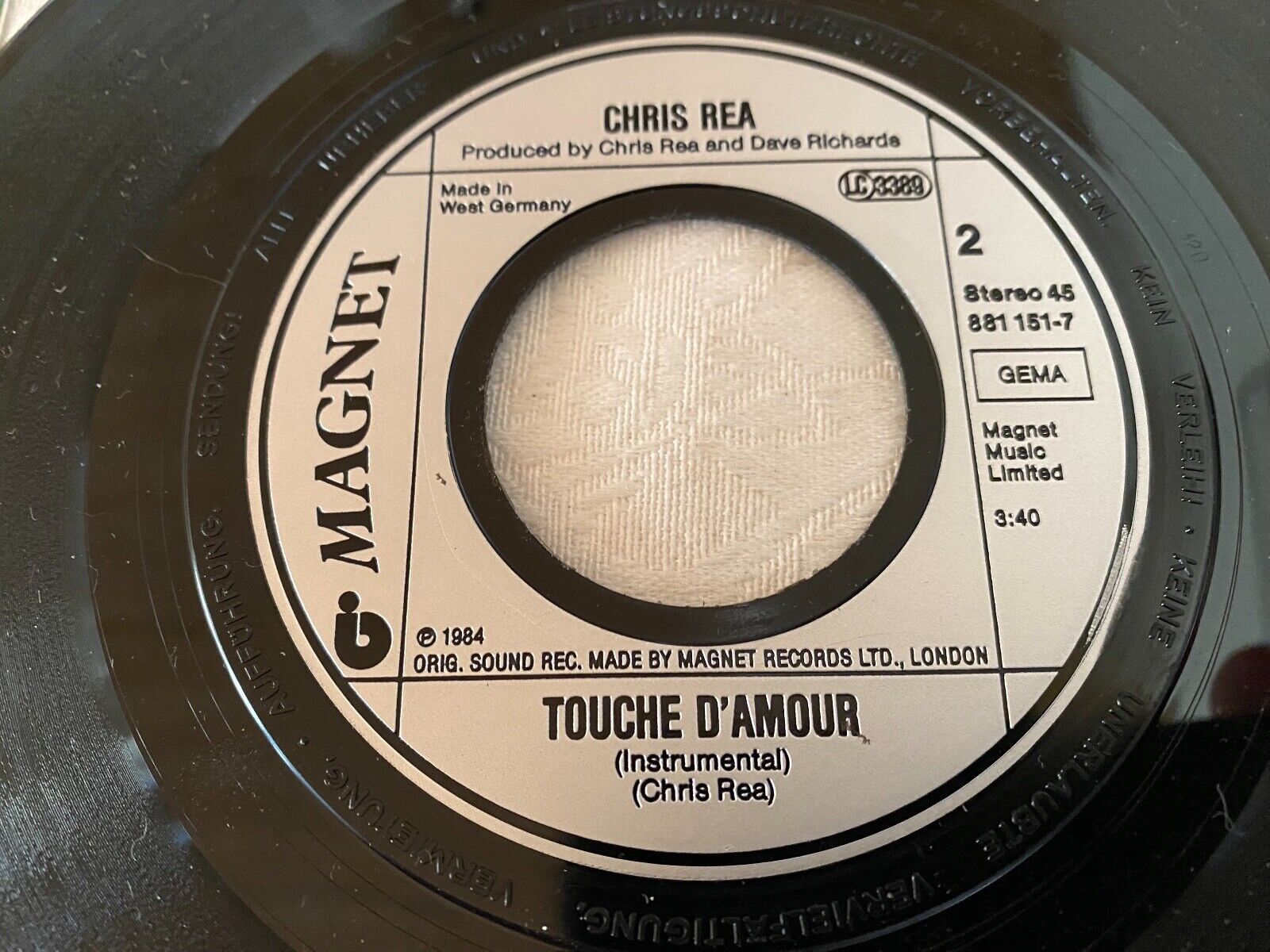 CHRIS REA "TOUCHÈ D´AMOUR" SPECIAL REMIX MAGNET RECORDS VINYL SINGLE GERMAN 1984