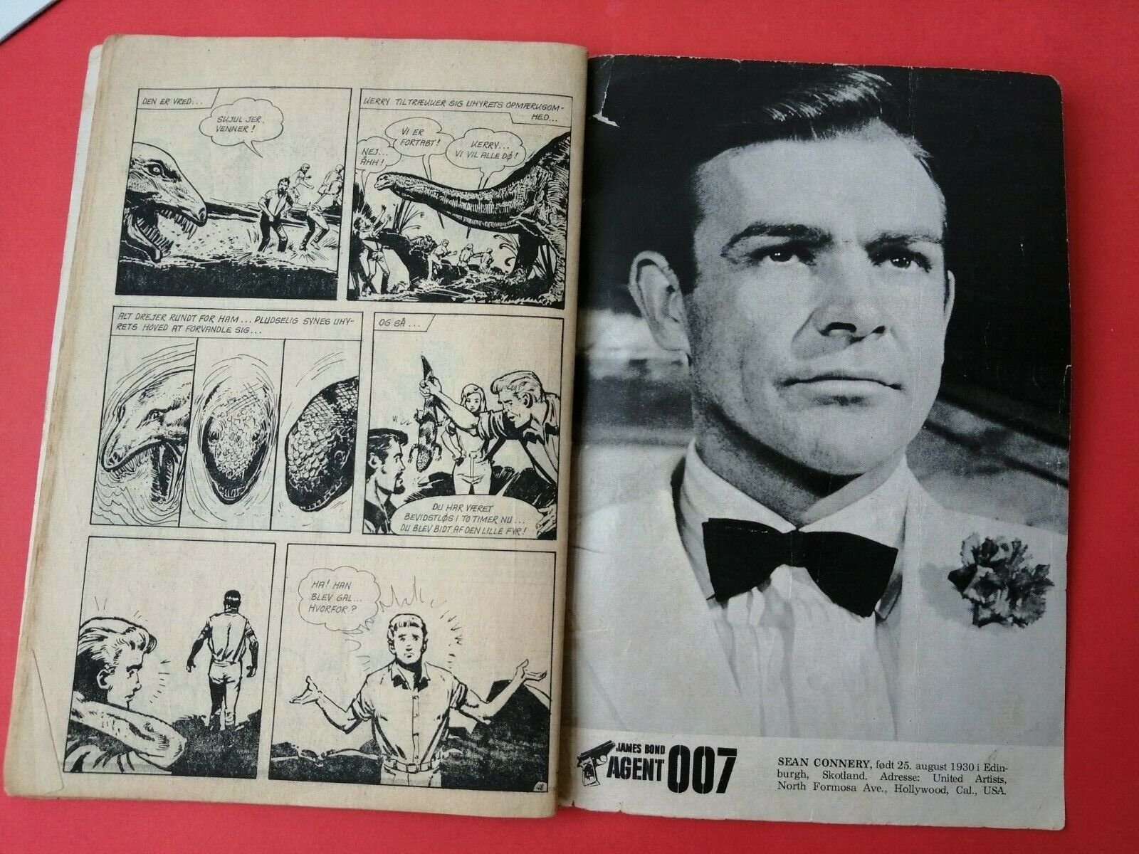 Danish Comic"007 James Bond" Sean Connery on cover and back pagesNo 61966