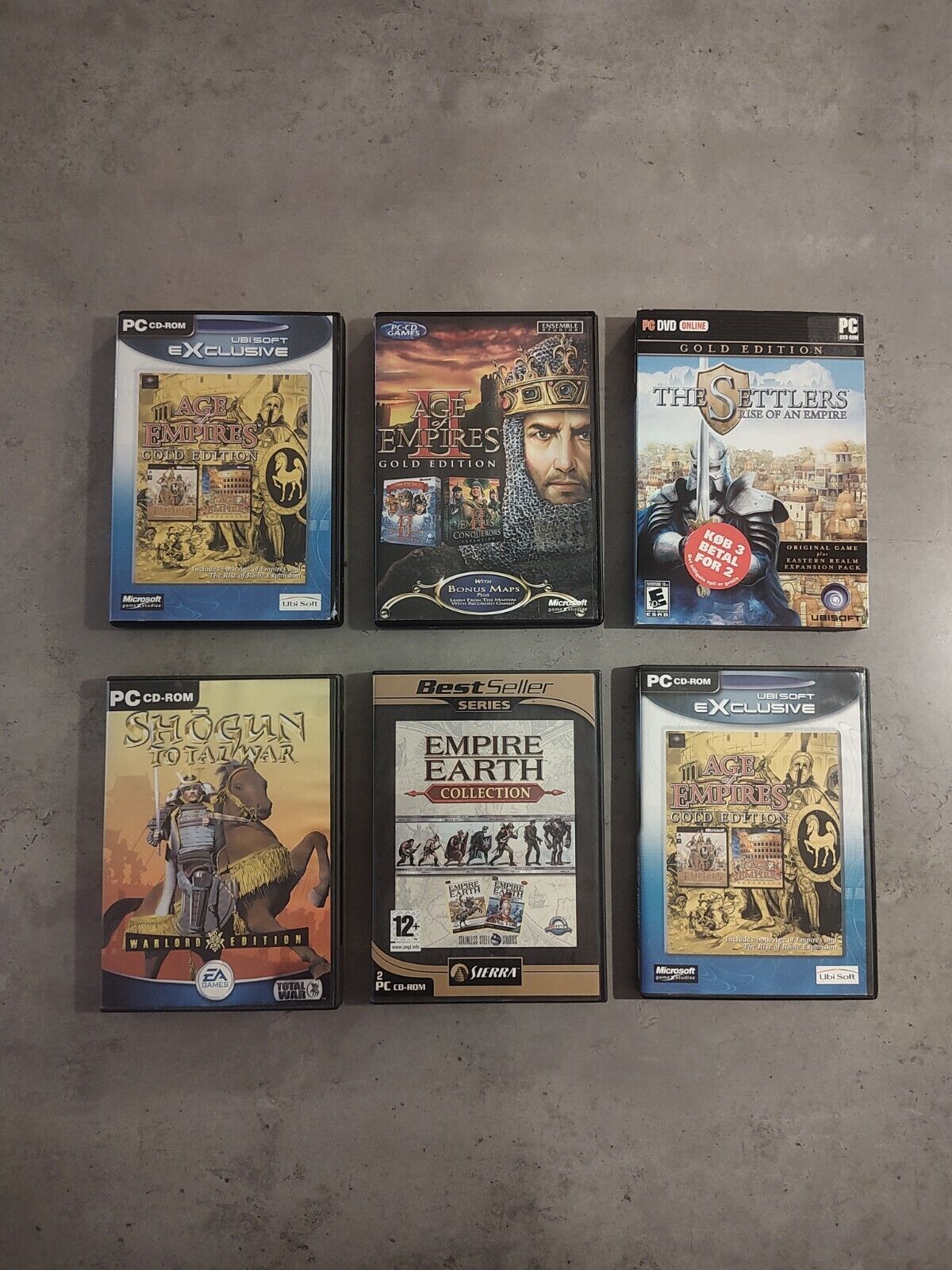 PC Game Lot - Age of Empires, The Settlers, Shogun Total War, Empire Earth