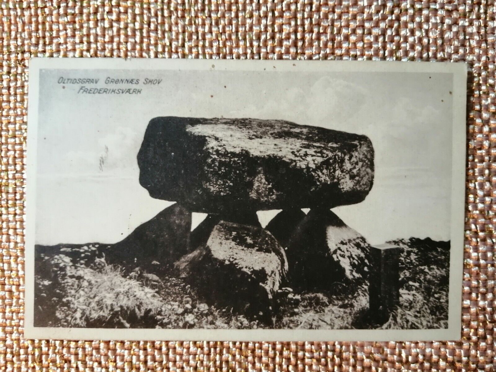 Vintage postcardDenmark Viking grave in Grønnæs WoodFrederiksværk