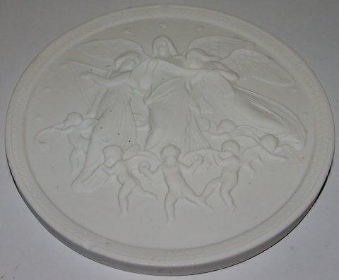 Royal Copenhagen Bisque Plate Christmas Joy in Heaven No 111