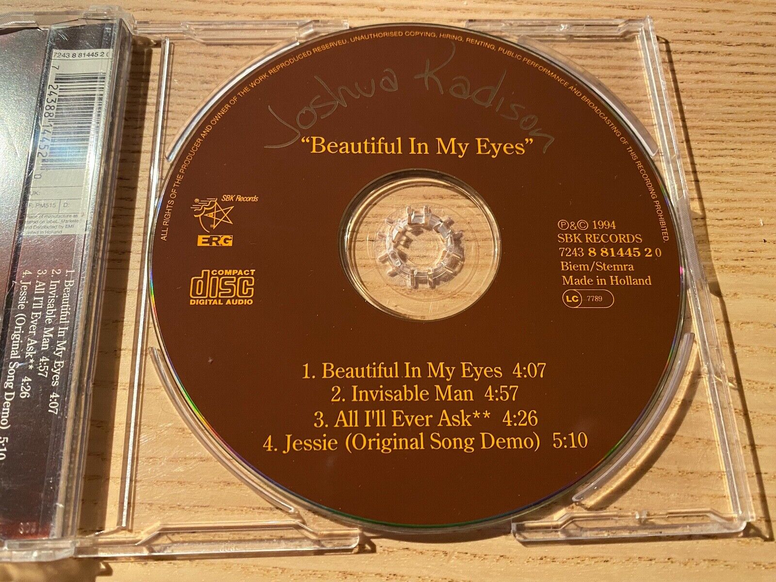 JOSHUA KADISON "BEAUTIFUL IM MY EYES" 1994 4 TRACK CD SINGLE SBK RECORDS DUTCH**