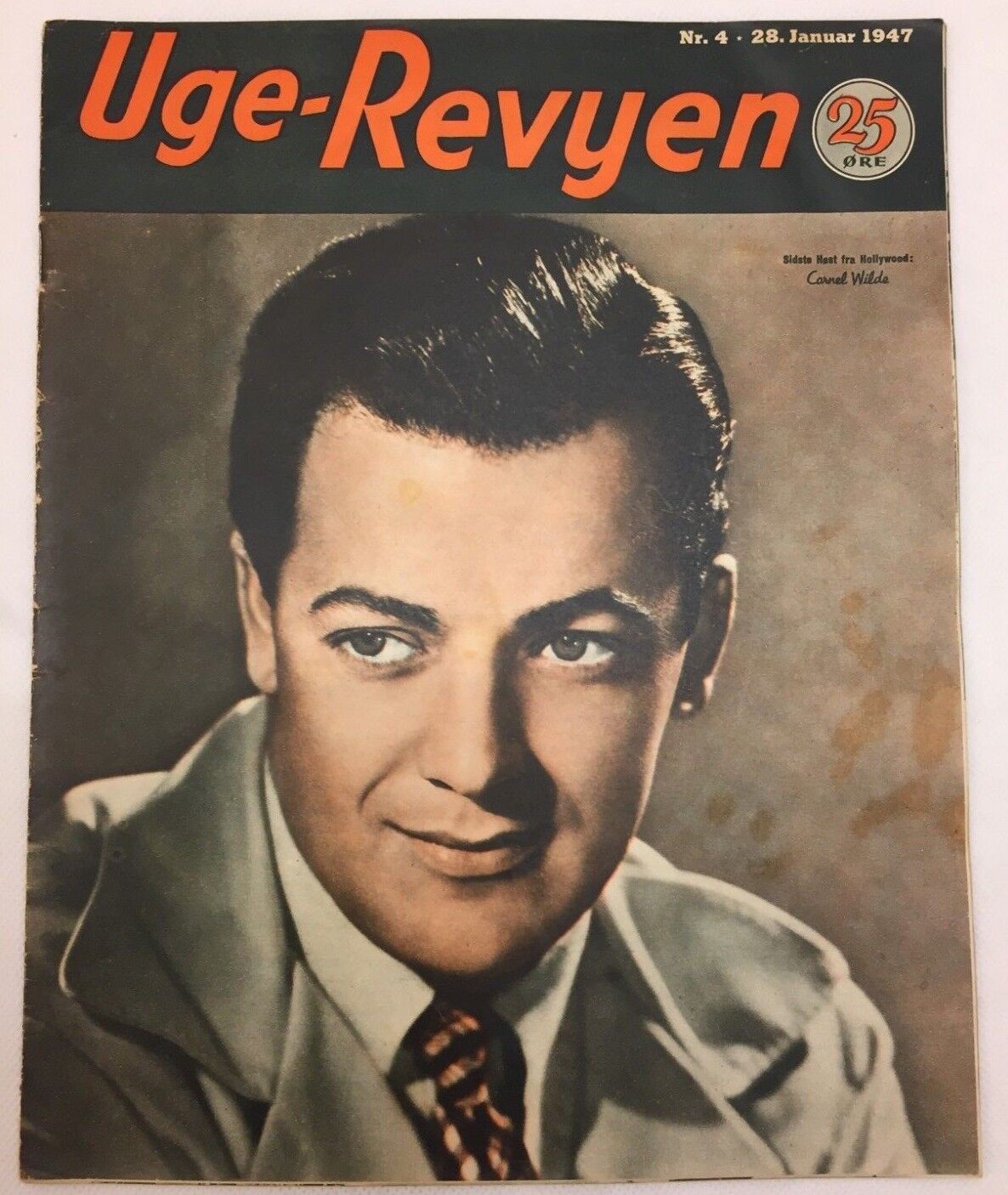 Cornel Wilde On The Front Cover Danish Weekly Vintage Magazine Uge-Revyen 1947