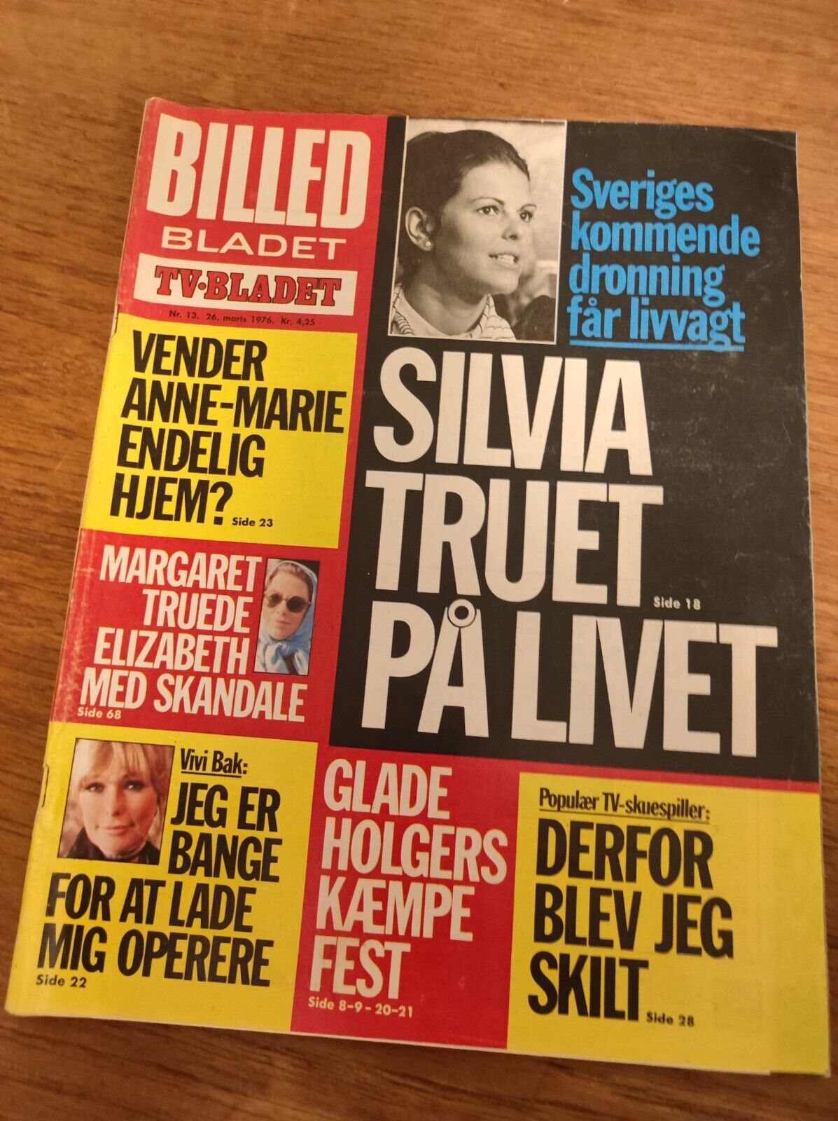 QUEEN SILVIA Sanne Salomonsen MAUD ADAMS Jackie Onassis 1976 Danish Magazin BB32