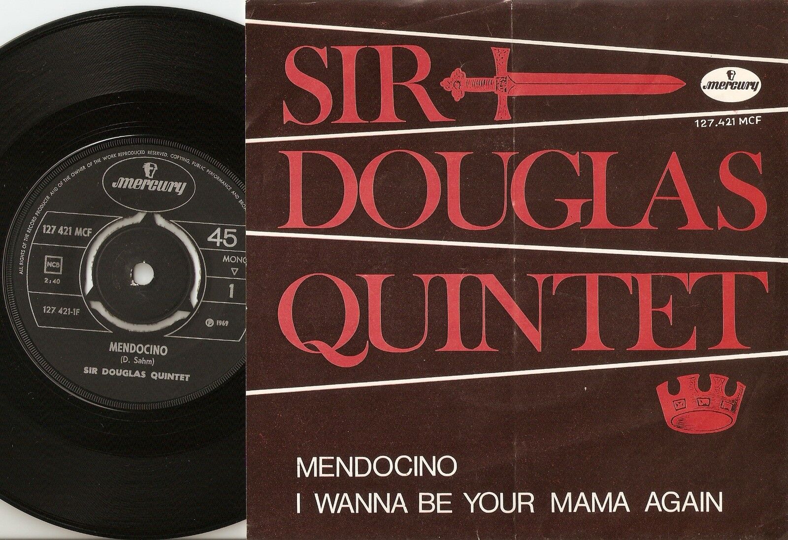 SIR DOUGLAS QUINTET MENDOCINO  BE YOUR MAMA AGAIN NORWAY 45+PS 1969 PROG PSYCH