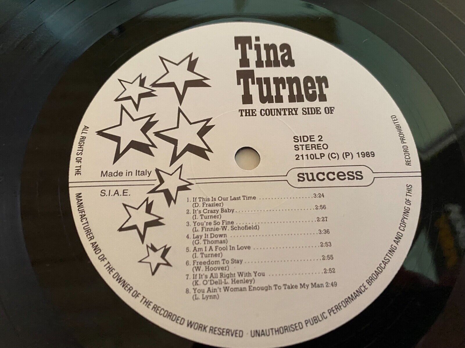 TINA TURNER THE COUNTRY SIDE OF TINA TURNER MINT 16 TRACK ITALIAN PRESS LP SIAE*