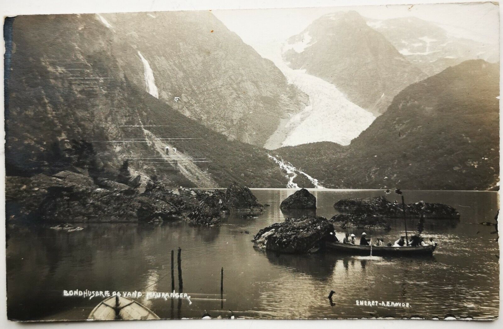 Photo postcard: View from Mauranger in Norway Mailed to Denmark 1919   pok1273