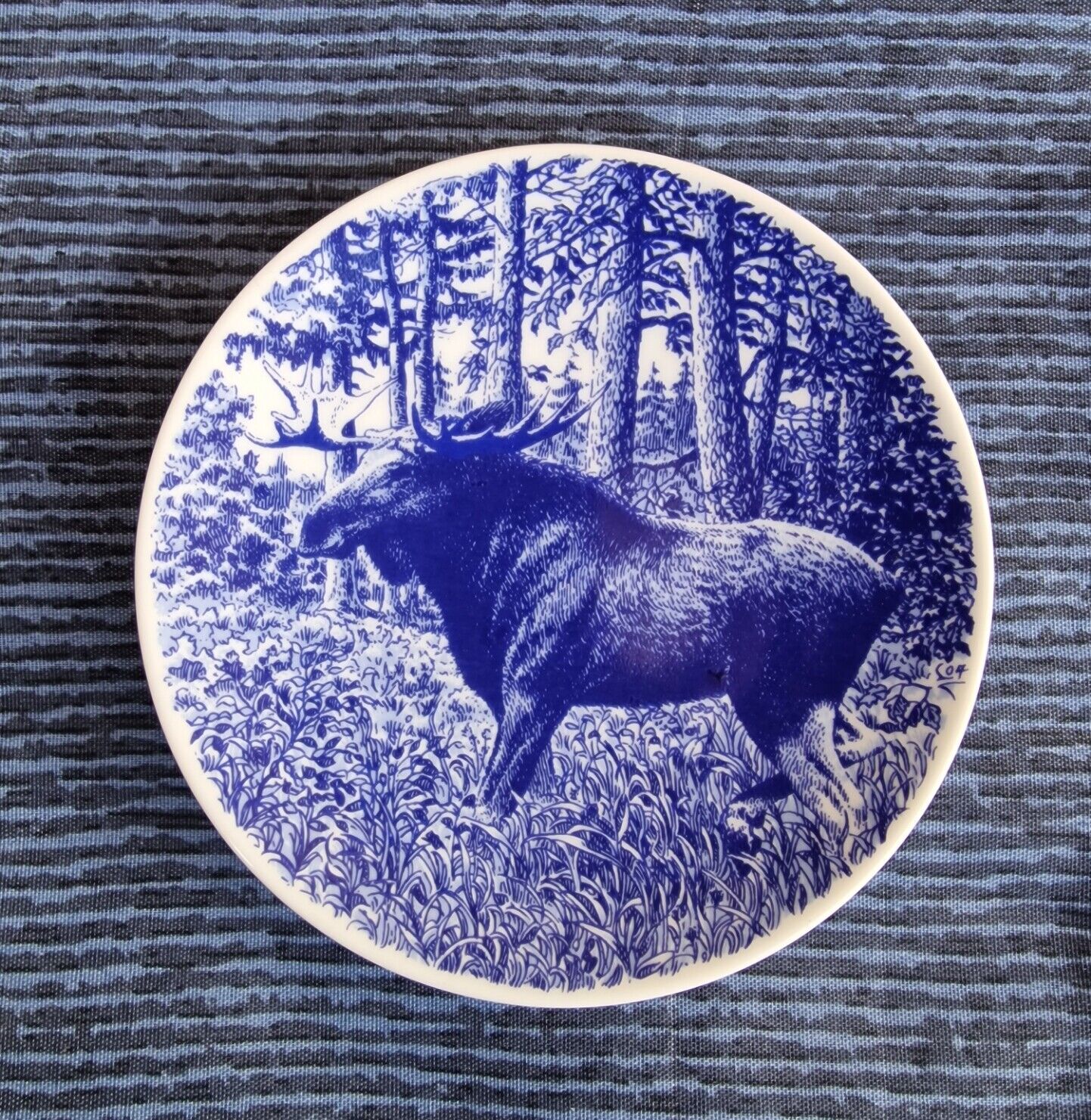 Fauna Norvegica Porsgrund Norway Elk Moose Wall Plate Scandinavian