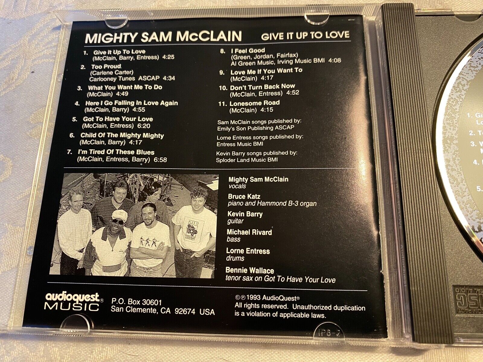 MIGHTY SAM MCCLAIN "GIVE IT UP TO LOVE" 1993 CD ALBUM 11 TRACK AUDIOQUEST MUSIC