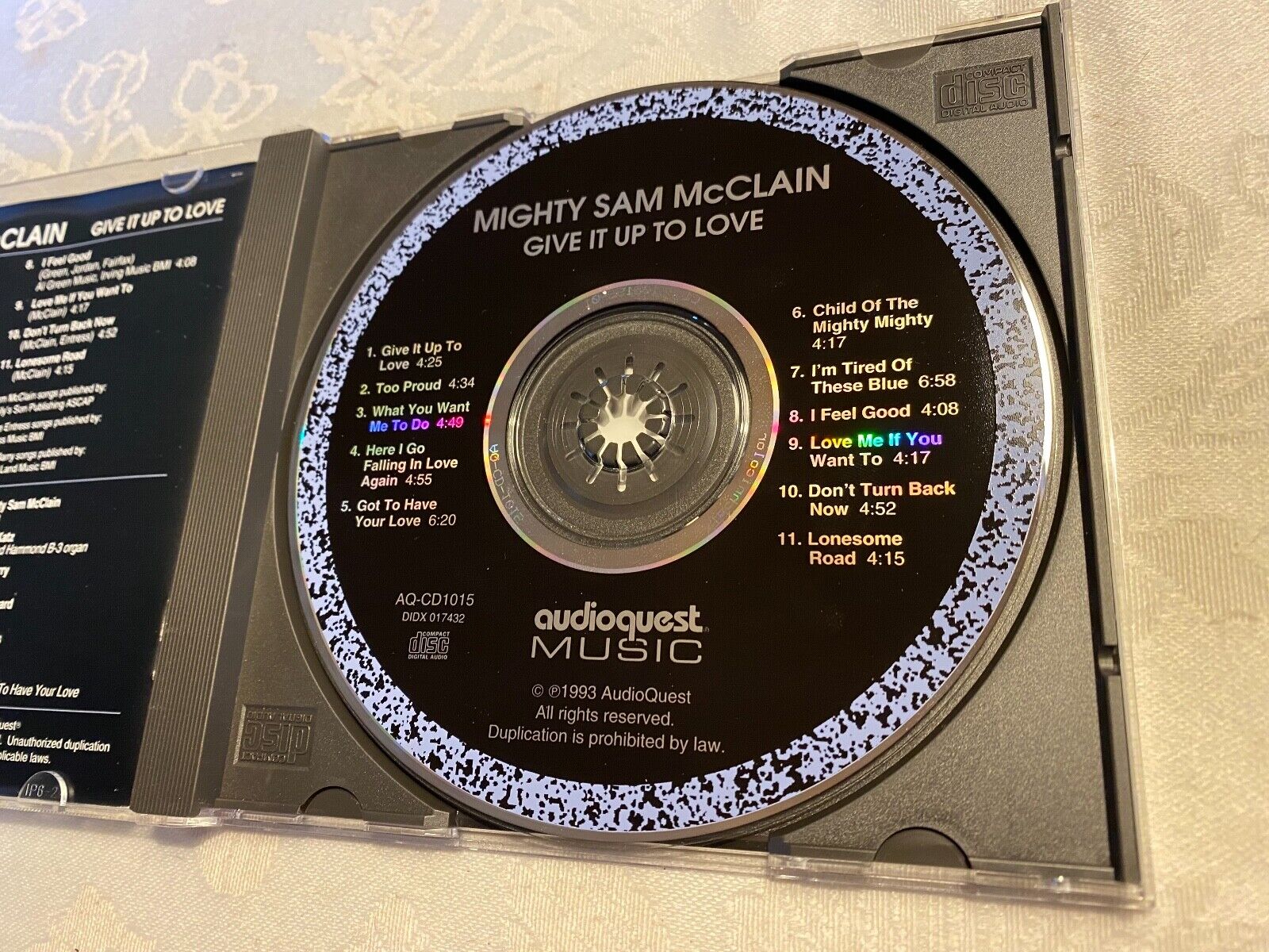 MIGHTY SAM MCCLAIN "GIVE IT UP TO LOVE" 1993 CD ALBUM 11 TRACK AUDIOQUEST MUSIC