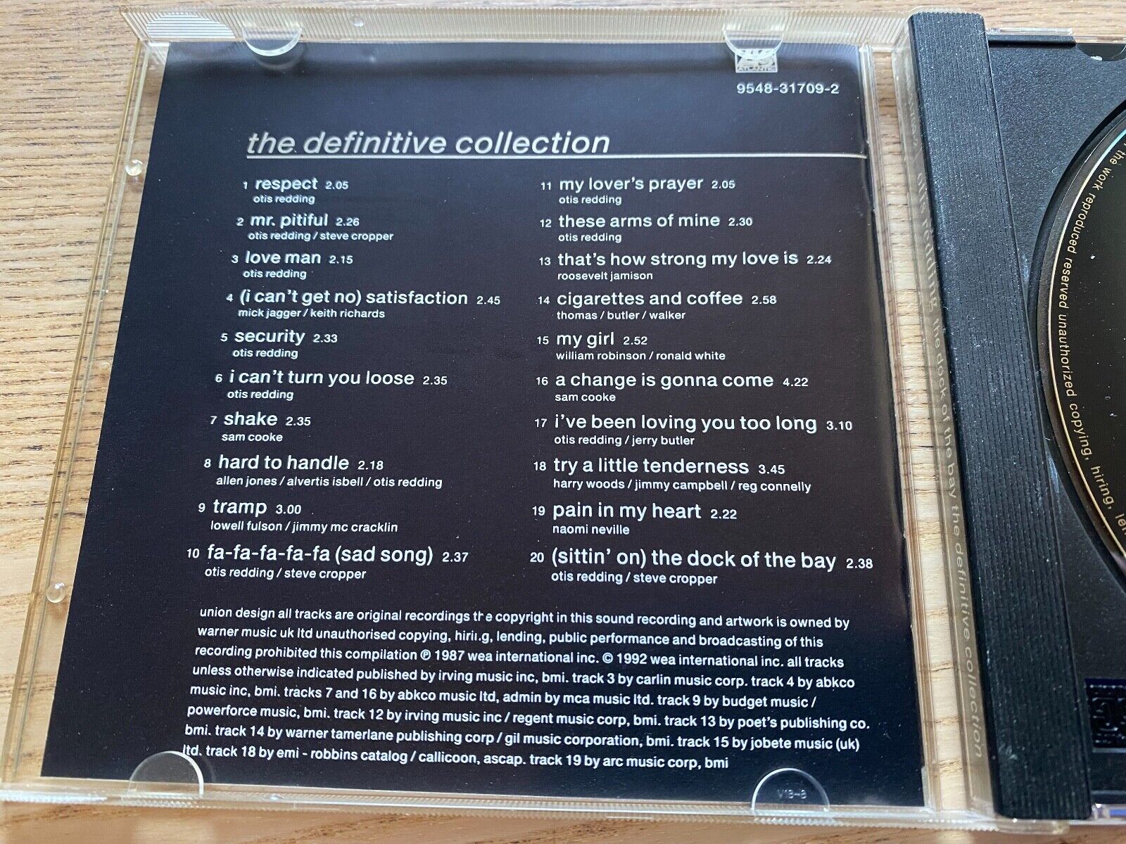 OTIS REDDING "THE DEFINITIVE COLLECTION" 1992 CD ALBUM 20 TRACK ATLANTIC RECORDS