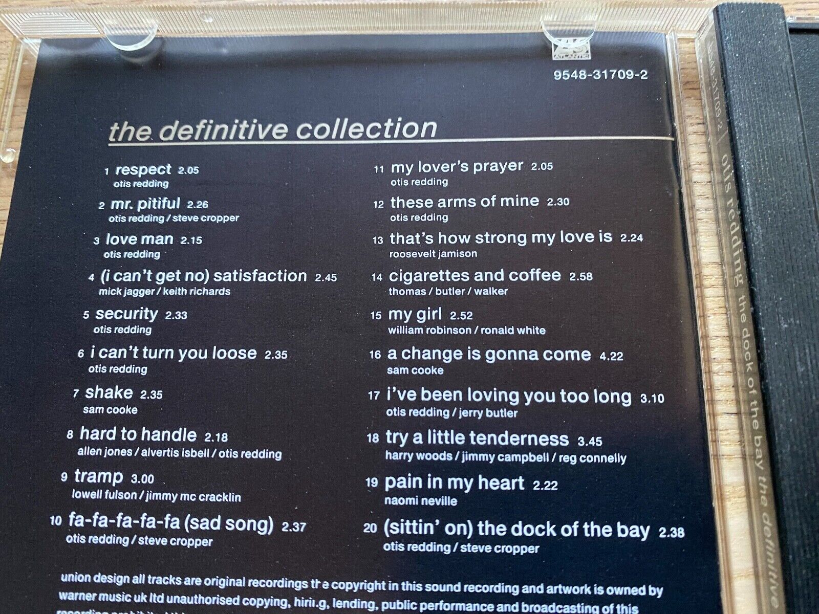 OTIS REDDING "THE DEFINITIVE COLLECTION" 1992 CD ALBUM 20 TRACK ATLANTIC RECORDS