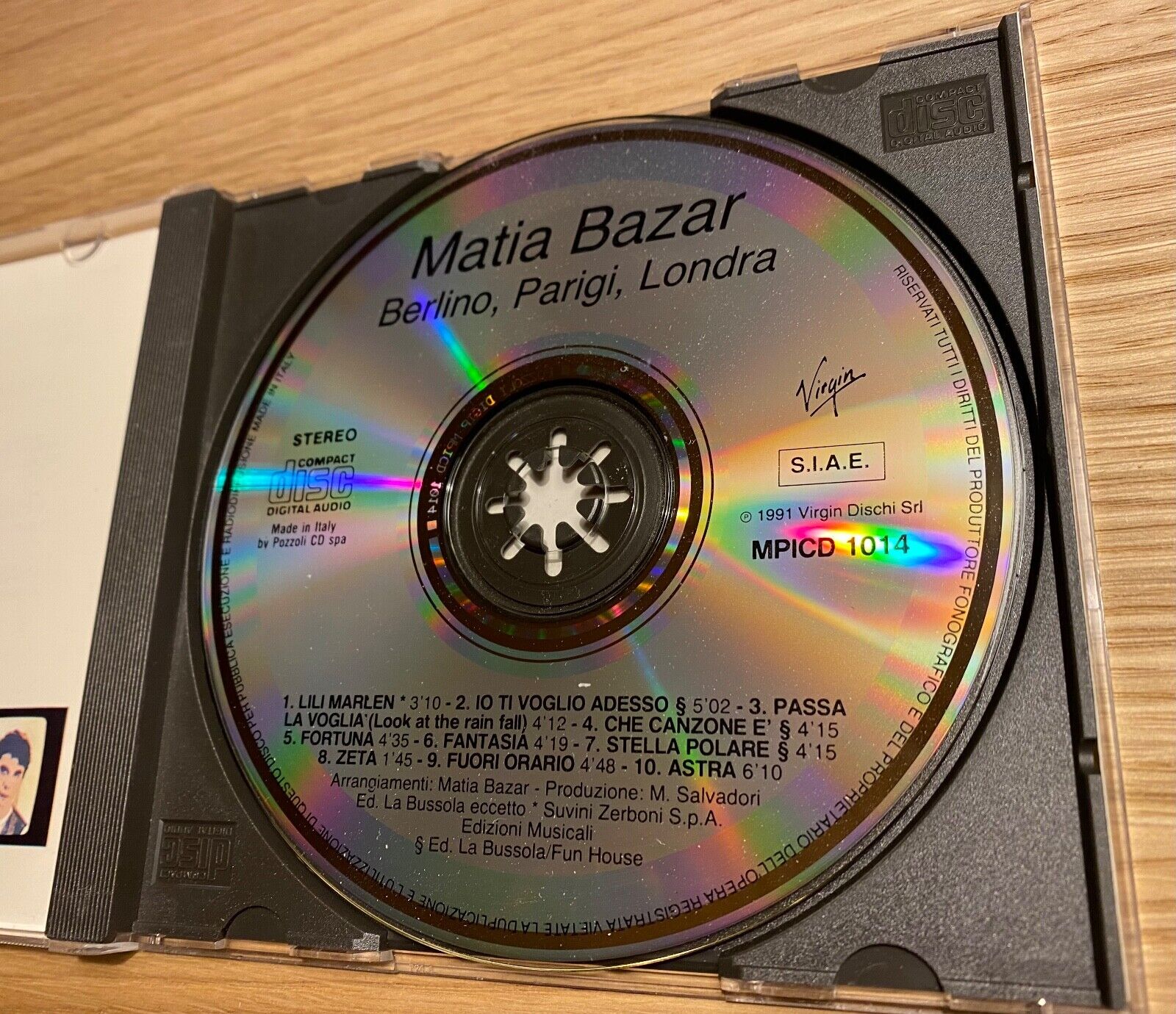 MATIA BAZAR "BERLINO PARIGI LONDRA" 1991 VIRGIN CDALBUM SIAE MADE IN ITALY