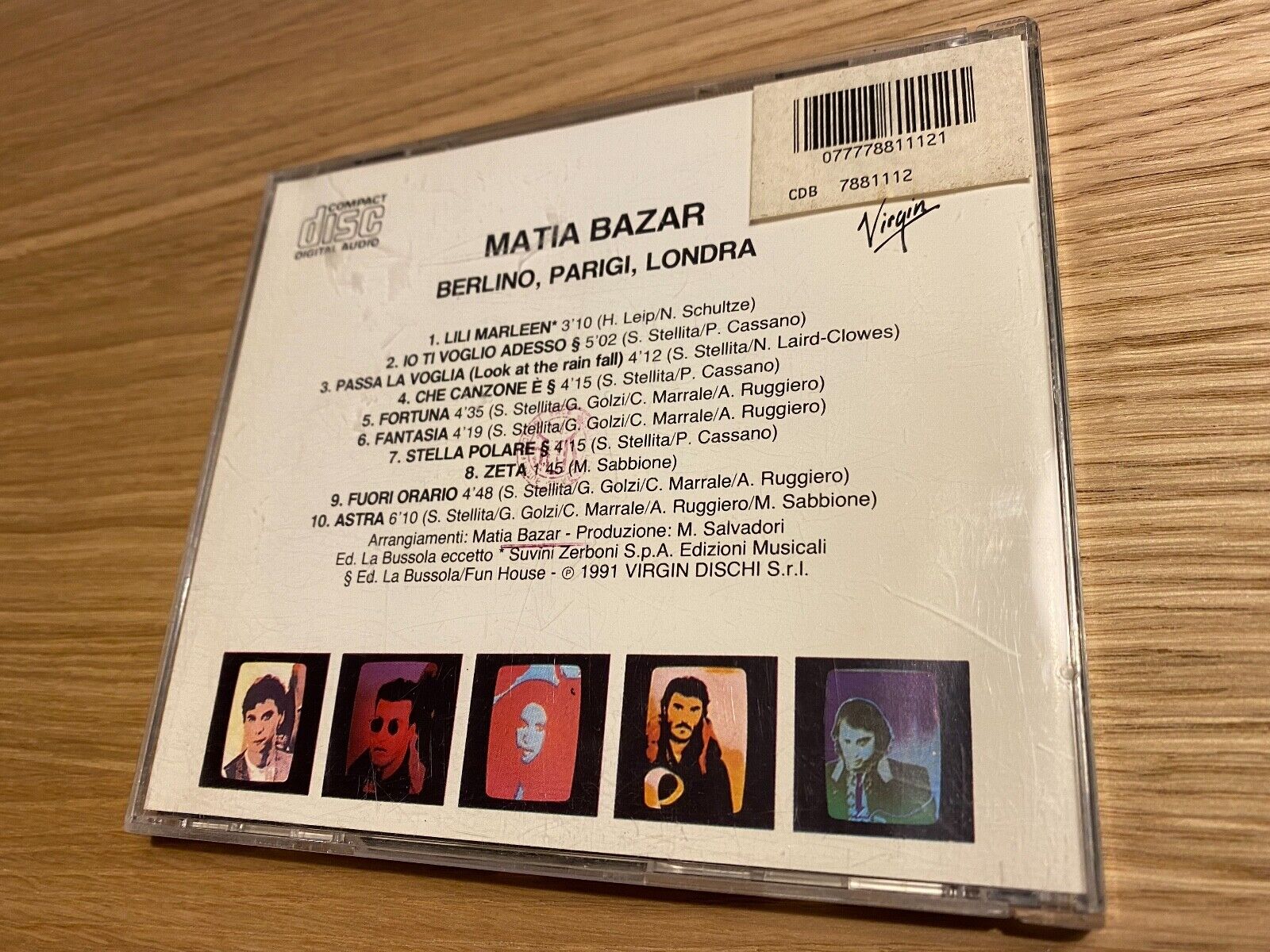 MATIA BAZAR "BERLINO PARIGI LONDRA" 1991 VIRGIN CDALBUM SIAE MADE IN ITALY