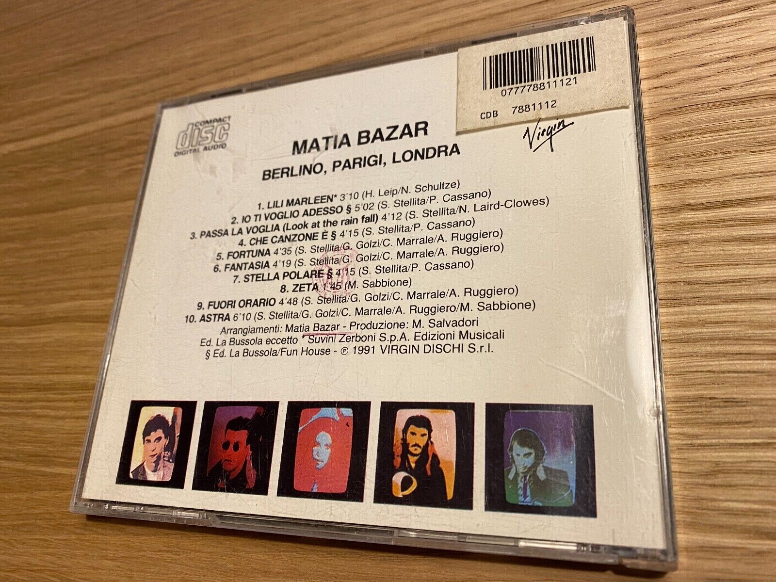 MATIA BAZAR "BERLINO PARIGI LONDRA" 1991 VIRGIN CDALBUM SIAE MADE IN ITALY