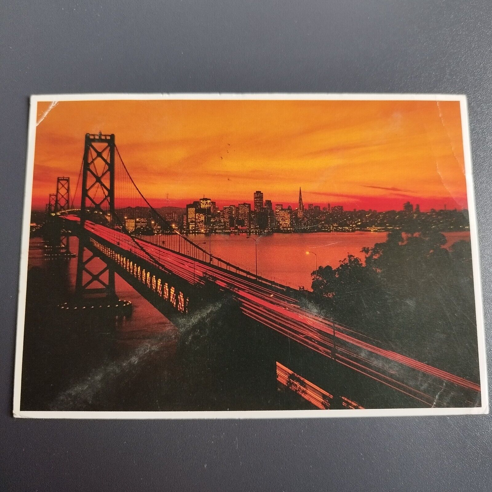 California  Spectacular evening moods San Francisco Bridge -1985