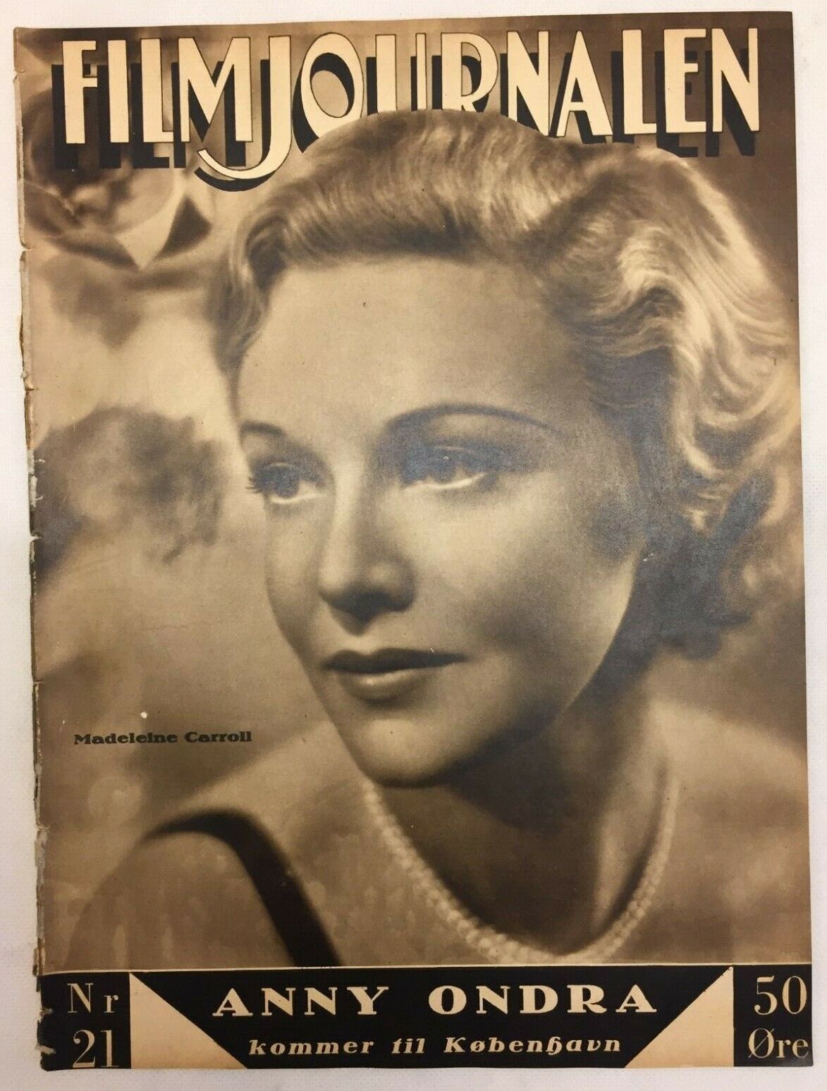 Madeleine Carroll Complete Antique Vintage Danish Magazine 1935 Filmjournalen