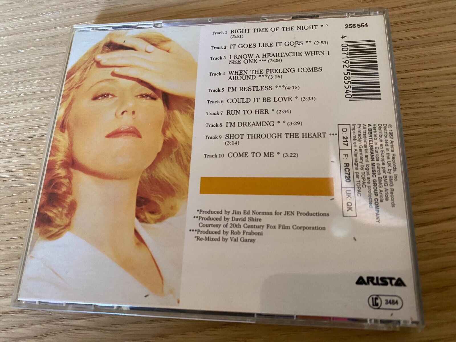 JENNIFER WARNES "THE BEST OF JENNIFER WARNES" 1982 ARISTA RECORDS 10 TRACK CD***