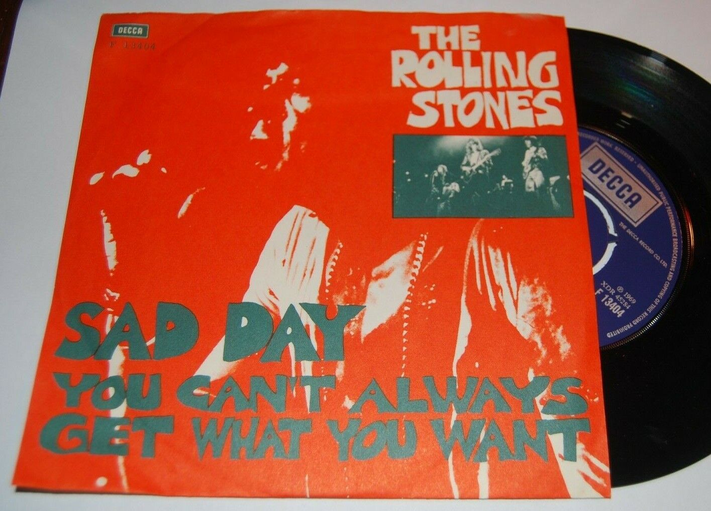 The ROLLING STONES Sad Day Danish PS Picture Sleeve RARE 45 vinyl