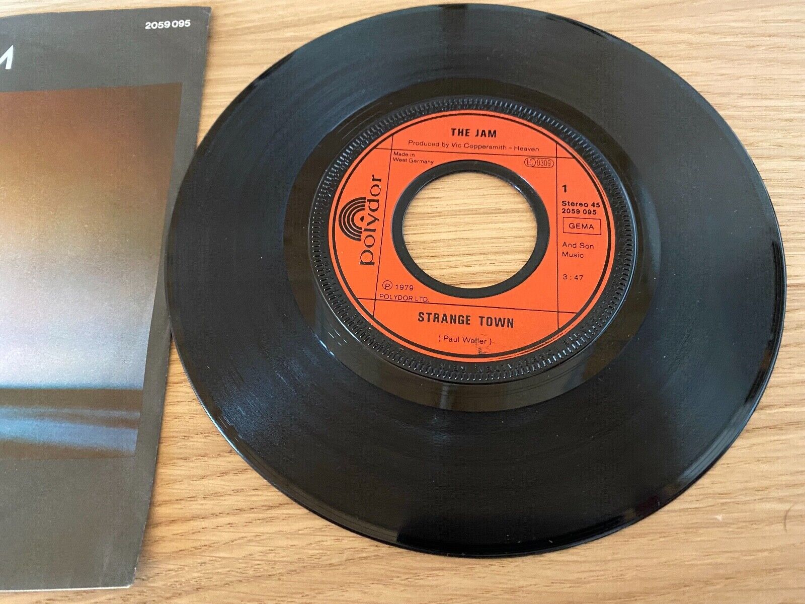 THE JAM / PAUL WELLER "STRANGE TOWN" 1979 POLYDOR RECORDS GERMAN 1 PRESSING 7"