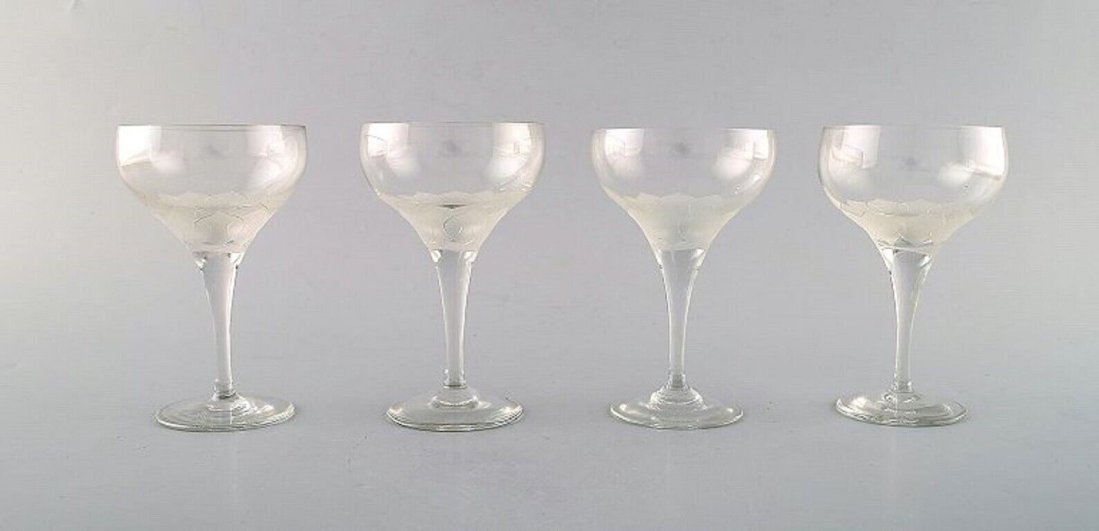 Bjørn Wiinblad (1918-2006) for Rosenthal Four "Lotus" glasses 1980's