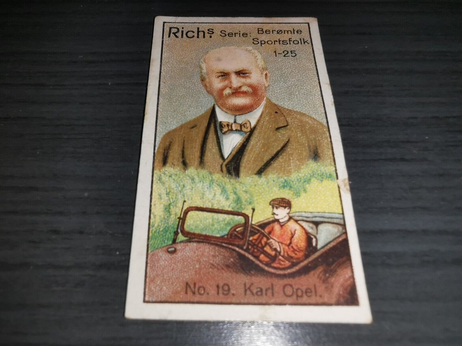 Karl Opel 1927 Richs Serie sportsfolk card Danish Version # 19