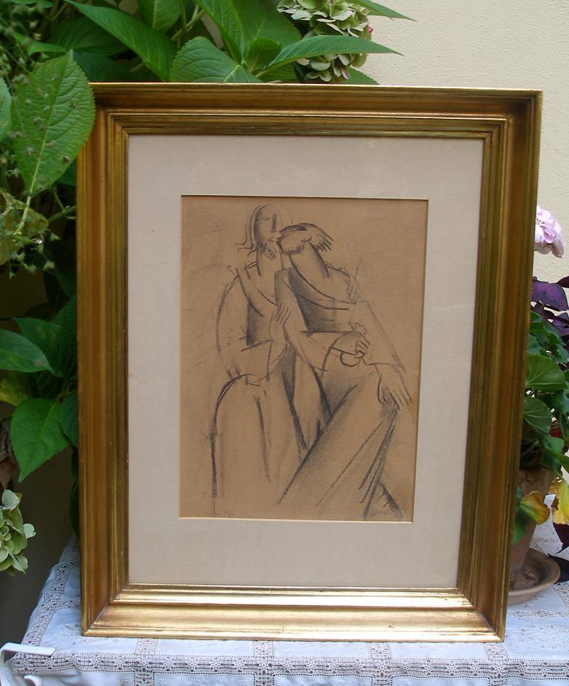 Jais Nielsen (1885) The Judas Kiss Sketch for sculpture Signed and dated 1917