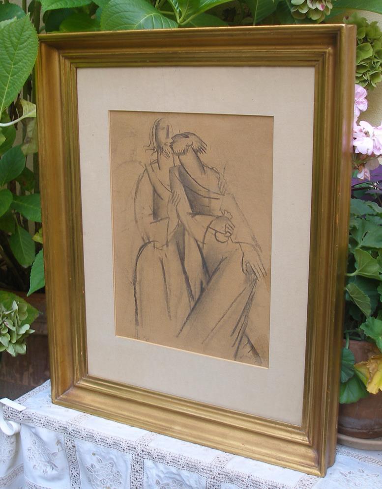 Jais Nielsen (1885) The Judas Kiss Sketch for sculpture Signed and dated 1917