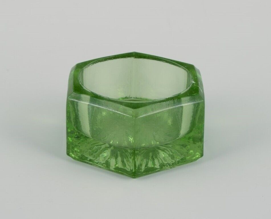 Fåglavik Glasbruk (1874-1980) Sweden Six salt cellars in green glass